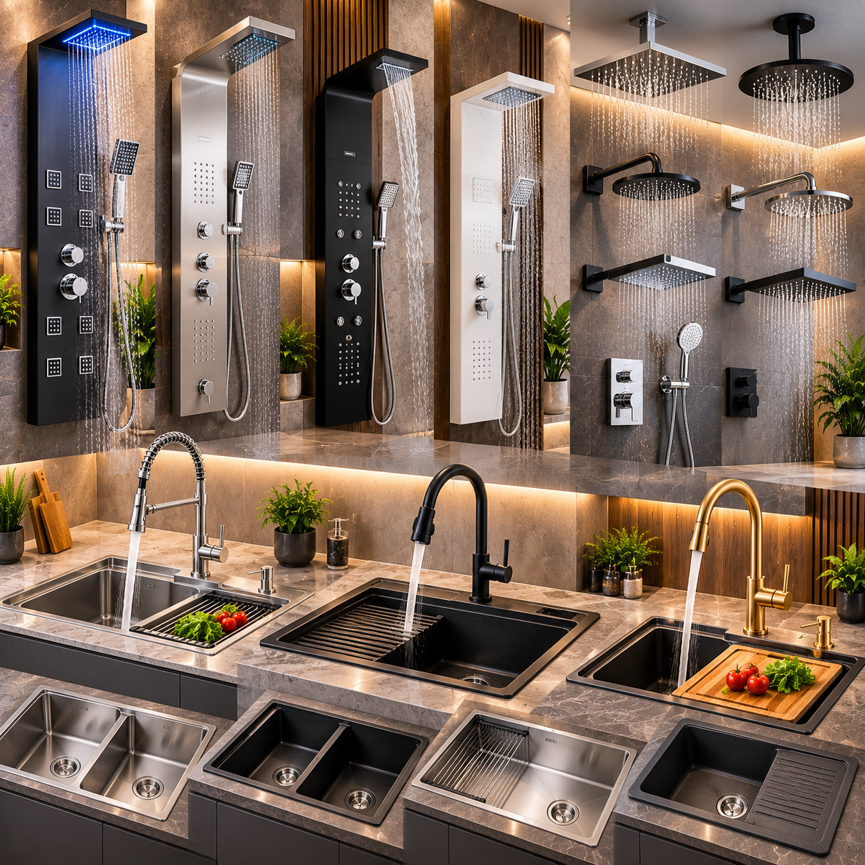 Showers & Kitchen Sinks